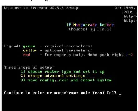 Gambar 4 : Tampilan login Linux Freesco 