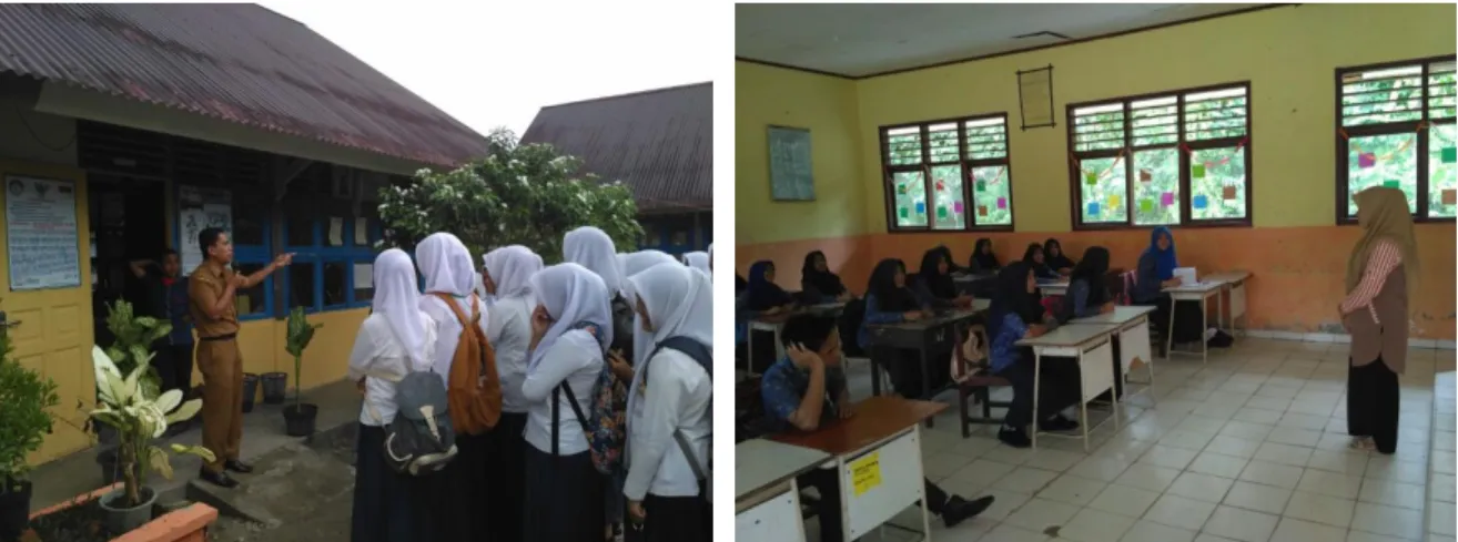 FOTO KEGIATAN BELAJAR MENGAJAR DENGAN MENGGUNAKAN  MODEL PROBLEM BASED LEARNING DI KELAS VII 3   