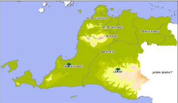 Gambar 1. Peta Wilayah Perkebunan Kelapa Sawit di Banten 