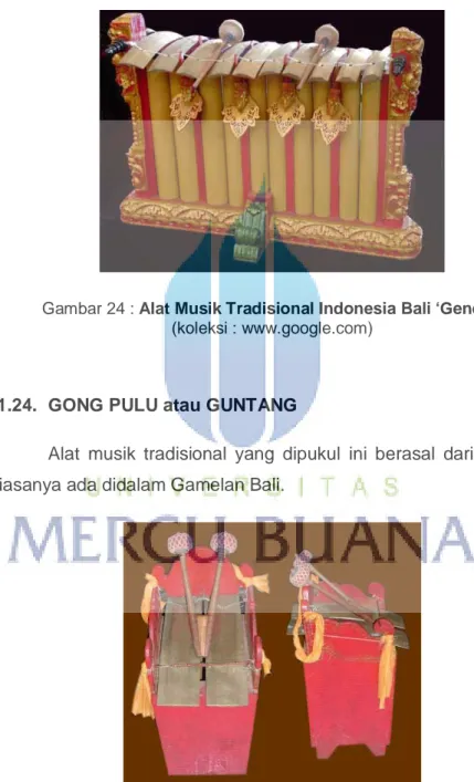 Gambar 24 : Alat Musik Tradisional Indonesia Bali ‘Gender’ 