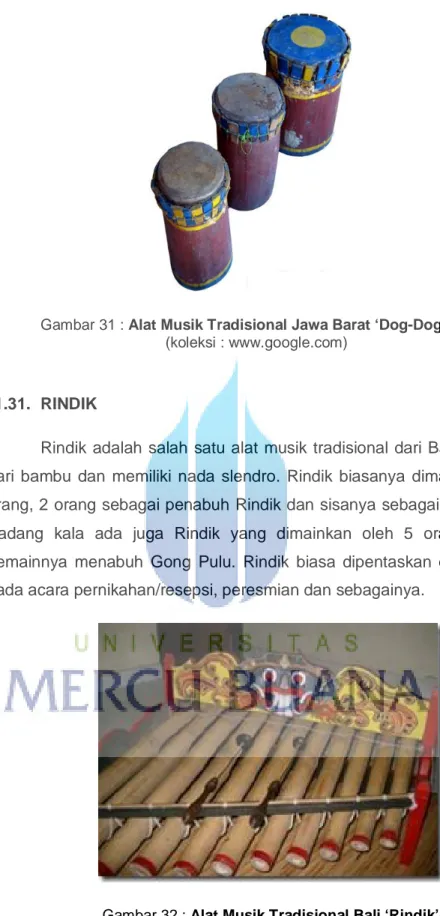 Gambar 31 : Alat Musik Tradisional Jawa Barat ‘Dog-Dog’ 
