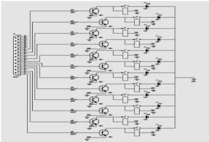 Gambar 2. Rangkaian hubungan LED dengan driver transistor 