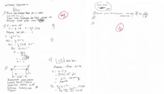 Gambar 1. Contoh Jawaban Pretes Kelas Ekperimen 