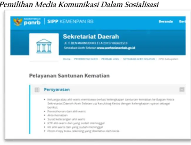 Gambar 2.  Situs Web Sekretaris Daerah Aceh Selatan  Sumber: Internet 