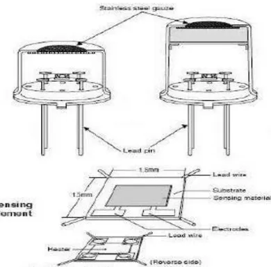 Gambar 2.5 Lapisan bahan dalam sensor MQ-3 