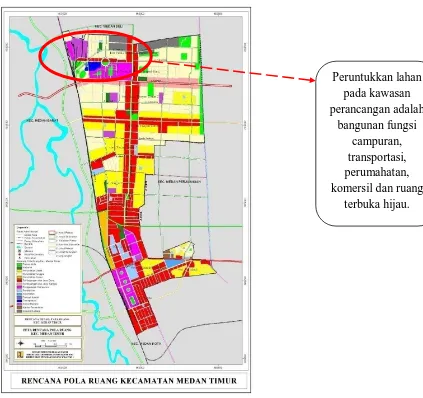 Gambar 2.4 Rencana Pola Ruang Kecamatan Medan Timur (Sumber: RUTRK Medan Timur) 