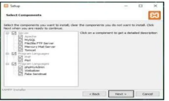 Gambar 2.2. Menginstal komponen XAMPP 
