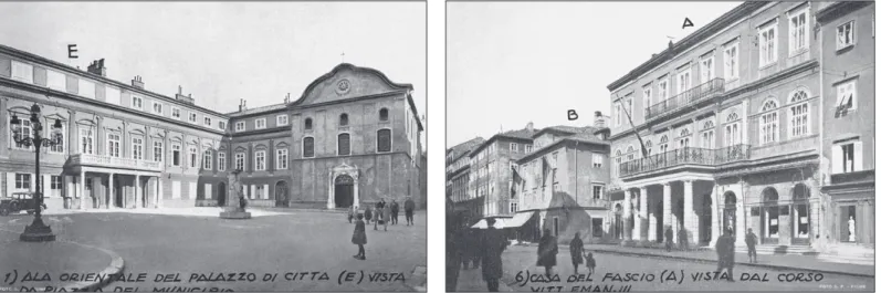 Fig. 3 South wing of the city palace (E), view  from Piazza del Municipio, today Trg Rijeèke  rezolucije (photo from the competition  documentation), 1939