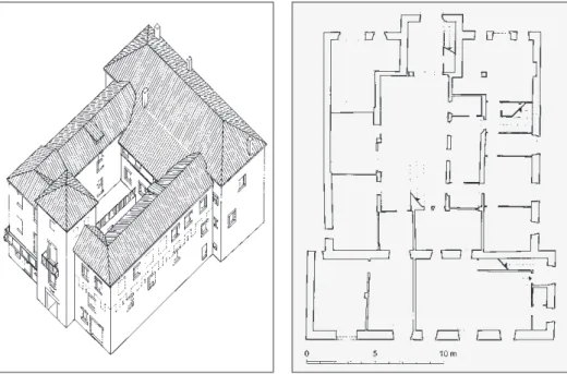 Fig. 18 Cipiko Castle, architectural survey from 1975,  ground-floor plan