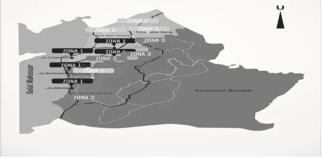 Gambar 1. Peta Zona Retribusi Pedagang Kaki Lima di Kota Parepare 