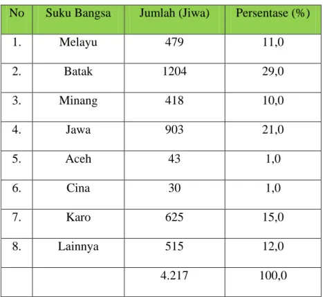 Tabel 6: Penduduk Kelurahan Keramat Kubah Berdasarkan  Suku Bangsa Tahun 2013 
