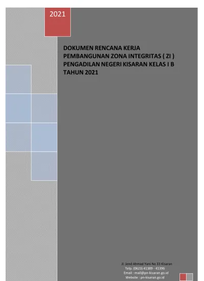 DOKUMEN RENCANA KERJA PEMBANGUNAN ZONA INTEGRITAS ( ZI ) PENGADILAN ...