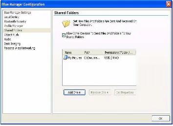 Figure 3-5.  Blue Manager Configuration - Shared Folders