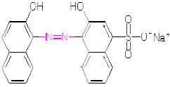 Fig 1. Structure of sodium 2-hydroxy-1-(2-hydroxy-1-naphthylazo)-naphthalen-4-sulfonate (Calcon)
