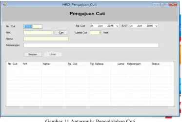 Gambar 10 Antarmuka Surat Peringatan 