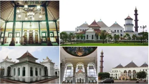Gambar 3. Penempatan dan Visibilitas Bangunan ‘Masjid Lama’, Bangunan Inti Masjid Agung Palembang 