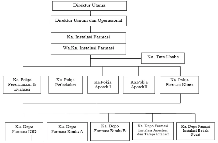 Gambar 3.1 Struktur Organisasi Instalasi Farmasi RSUP. H. Adam Malik Medan 