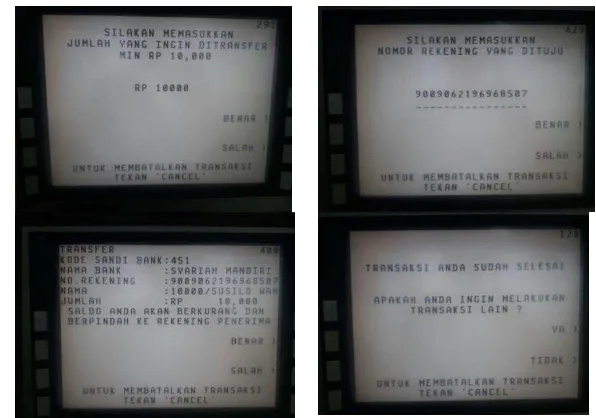 Gambar 14. Antarmuka Pembayaran pada Channel ATM BCA 
