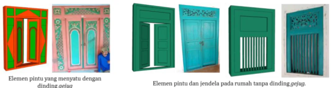 Gambar 4. Elemen Pintu dan Jendela Rumah Bangsal 