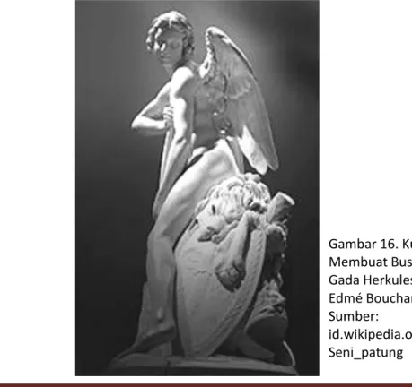 Gambar 16. Kupido  Membuat Busurnya Dari  Gada Herkules, oleh  Edmé Bouchardon,   Sumber: 
