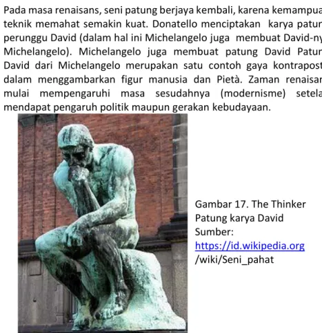Gambar 17. The Thinker   Patung karya David  Sumber: 