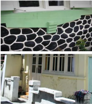 Gambar 4. Ornamen batu kali pada dinding. 