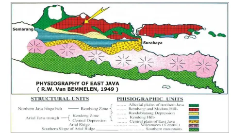 Gambar :  Peta Fisiografi Jawa Timur 
