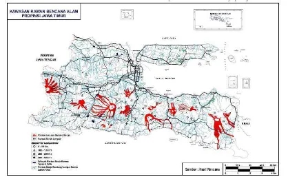 Gambar :  Kawasan Rawan Bencana Alam Propinsi Jawa Timur  