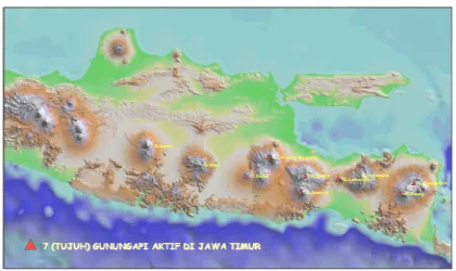 Gambar :  Peta Gunung Api di Jawa Timur 
