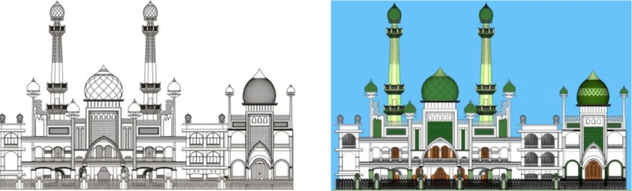 Gambar 3. Fasade Masjid Agung Jami’ Malang periode 2016 
