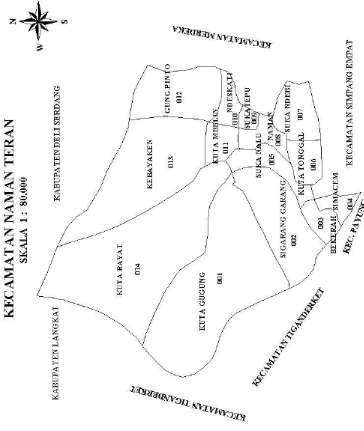Gambar 4.1 Peta Kecamatan Naman Teran, 2013 