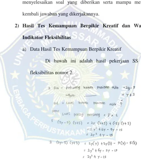 Gambar 4.5 Hasil Tes SS Indikator Fleksibilitas 