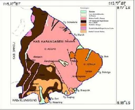 Gambar 2.3. Peta Geologi Karangasem (Sutisna, dkk,2009)