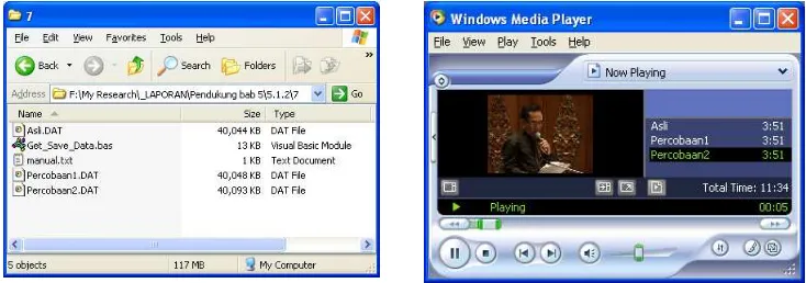 Gambar 15 Perubahan ukuran media file mp3(kiri) dan durasi media file mp3(kanan) 