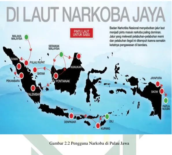 Gambar 2.2 Pengguna Narkoba di Pulau Jawa 