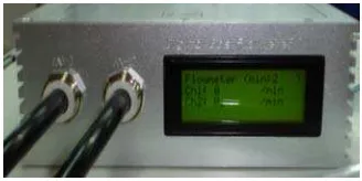 Gambar 2. Foto dan bagan sistem percobaan gas flow meter pada uji fuel cell. 