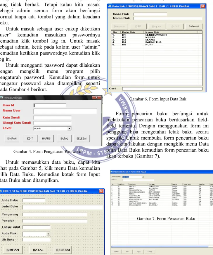 Gambar 4. Form Pengaturan Password 