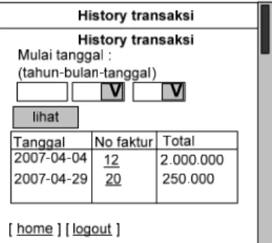 Gambar 09. Halaman History Transaksi 