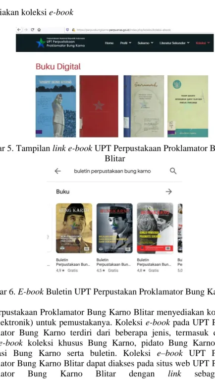 Gambar 5. Tampilan link e-book UPT Perpustakaan Proklamator Bung Karno  Blitar  