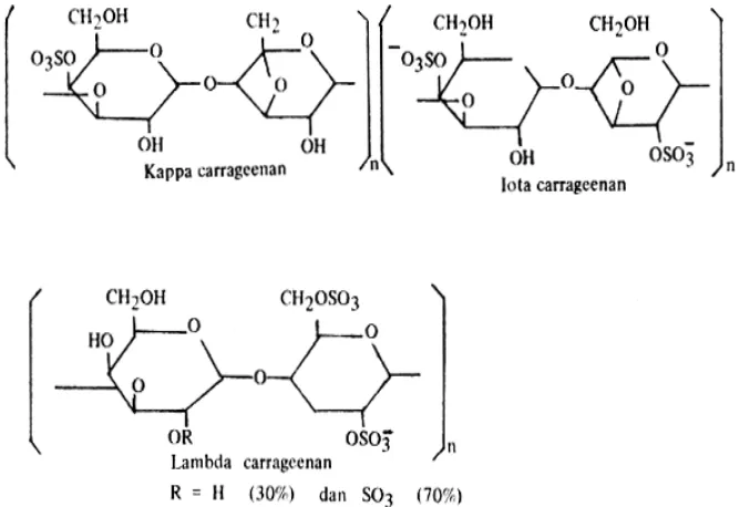 Gambar 2. Struktur kimia karagenan (Imeson, 2000) 