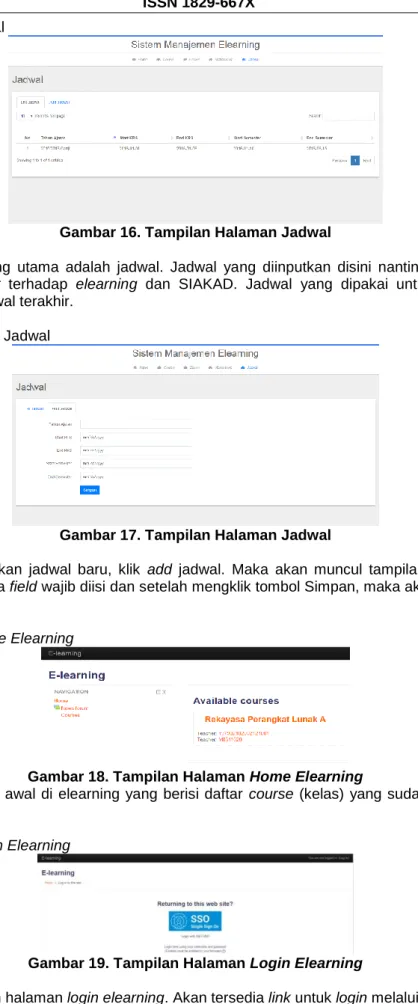 Gambar 16. Tampilan Halaman Jadwal 