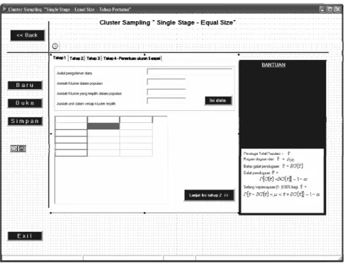 Gambar 3.9  Rancangan Layar Single Stage – Equal Size – Tahap 1 
