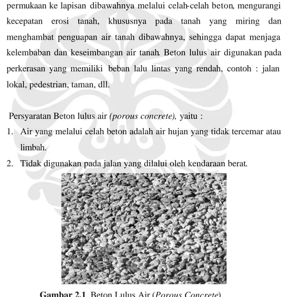 Gambar 2.1. Beton Lulus Air (Porous Concrete) 