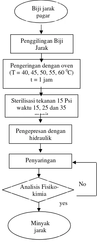 Gambar 1. Diagram Alir proses pembuatan Minyak Jarak dari Biji Jarak Pagar 