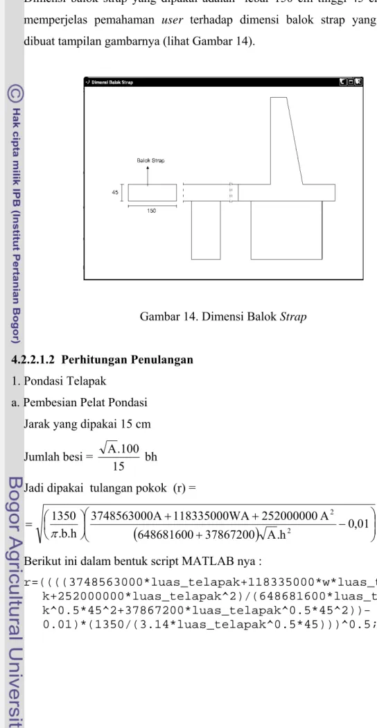 Gambar 14. Dimensi Balok Strap 