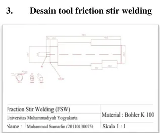 Gambar 4. Spesimen uji pengelasan  FSW. 