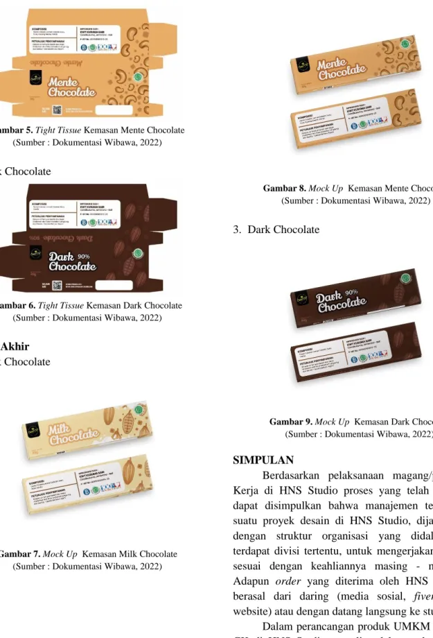 Gambar 5. Tight Tissue Kemasan Mente Chocolate  (Sumber : Dokumentasi Wibawa, 2022) 