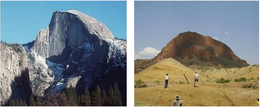 Gambar 5-18   Bentangalam / morfologi “Instrusive Landforms” yang dicirikan oleh  bentangalam yang berbentuk bukit dengan material penyusunnya adalah batuan beku