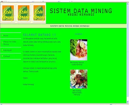 Gambar 4 Interface Sistem Data Mining 