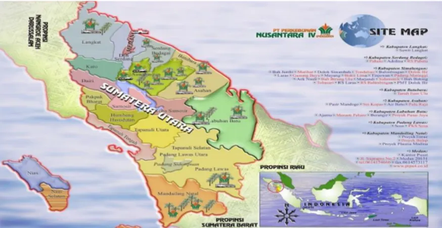 Gambar 1.1.  Peta Operasional PT.Perkebunan Nusantara IV 